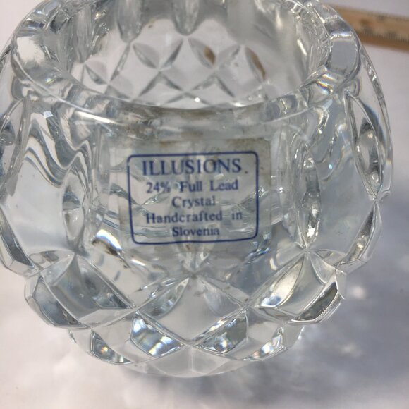 Illusions Crystal Double-Sided Candle Holder Tea Lights Candles 24% Lead Crystal - Picture 7 of 8